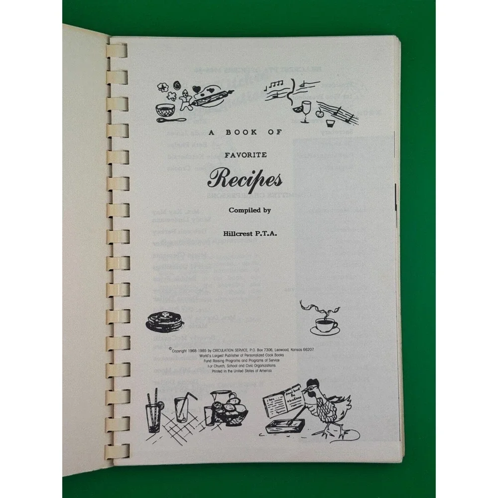 Vintage Hillcrest PTA Sharing Recipes Cookbook Community Cookbook Plastic Comb